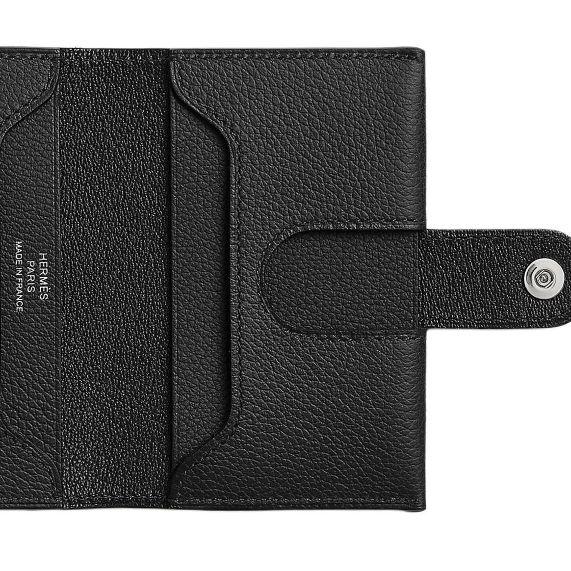 HERMES RMS Evergrain Calfskin Card Holder Unisex 89 Noir Black — фото 3