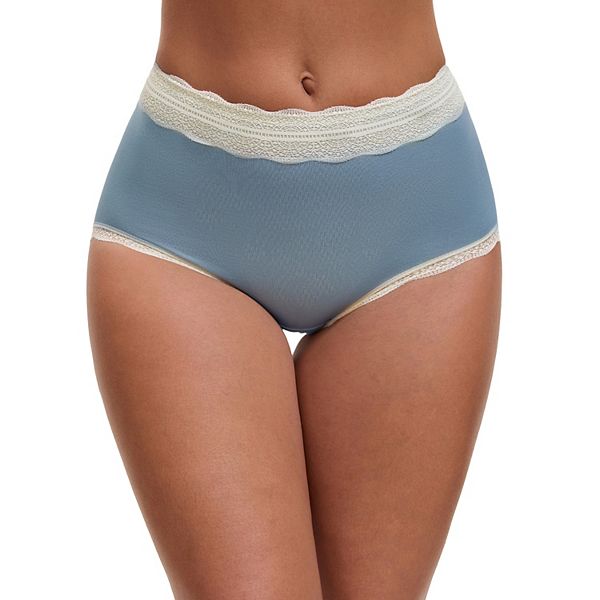 

Женские трусики с высокой талией и кружевной отделкой из хлопка Inspire Chic, Dark Blue