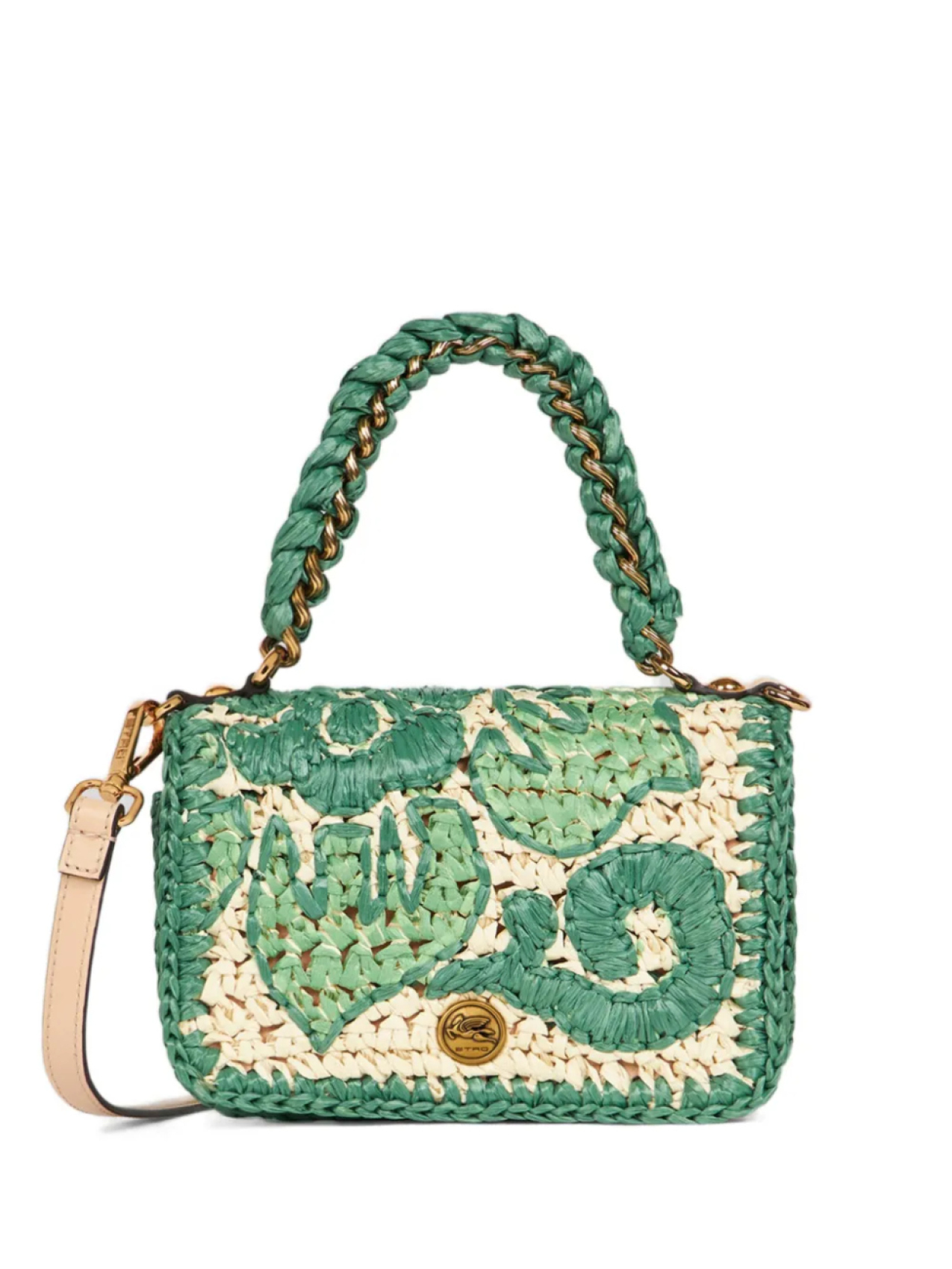 

ETRO мини-сумка из рафии, зеленый