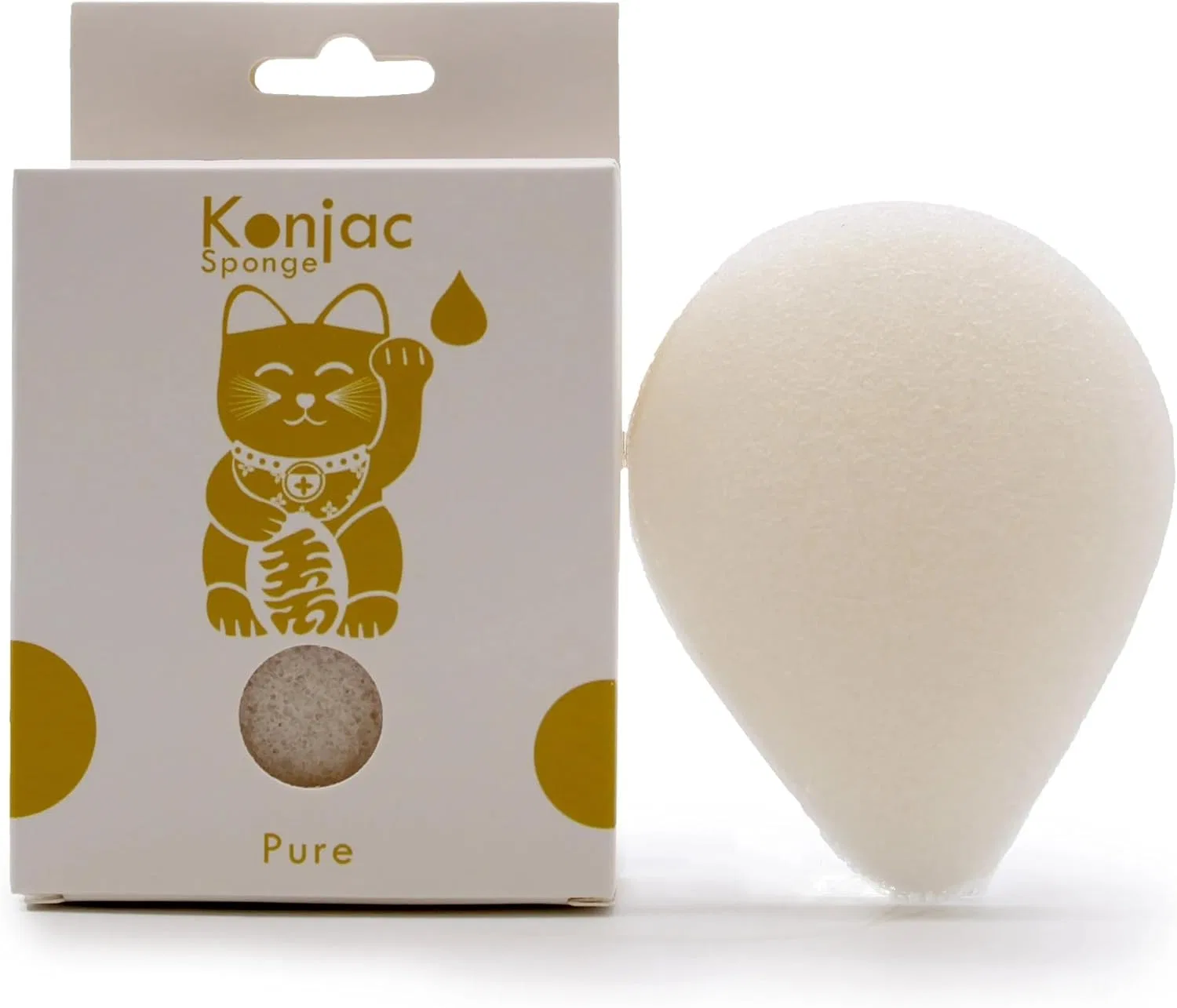 Конжаковая губка каплевидная для чувствительной кожи, Natural Generic