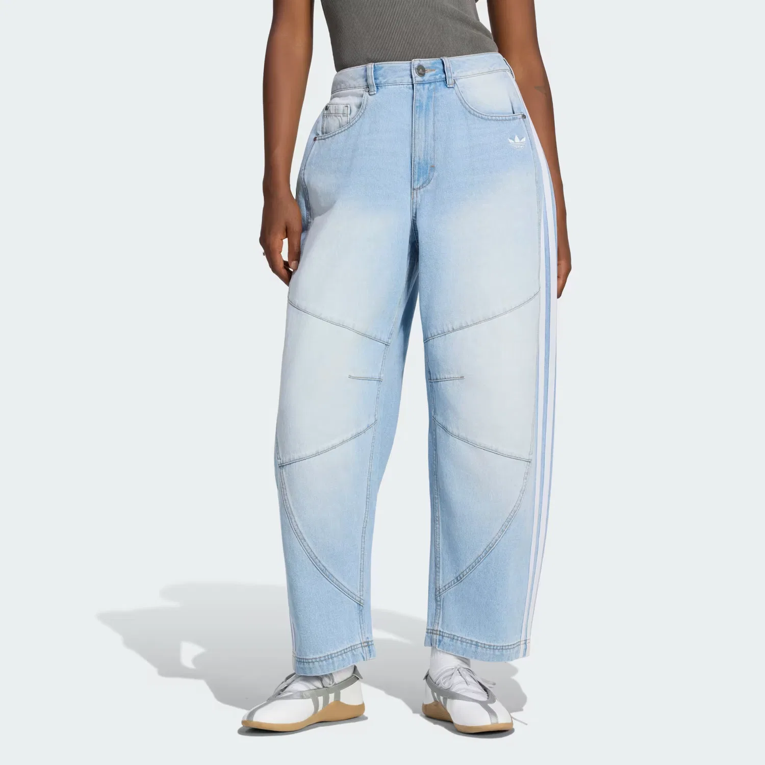 Женские джинсы свободного кроя Denim Barrel Adidas Originals, голубой