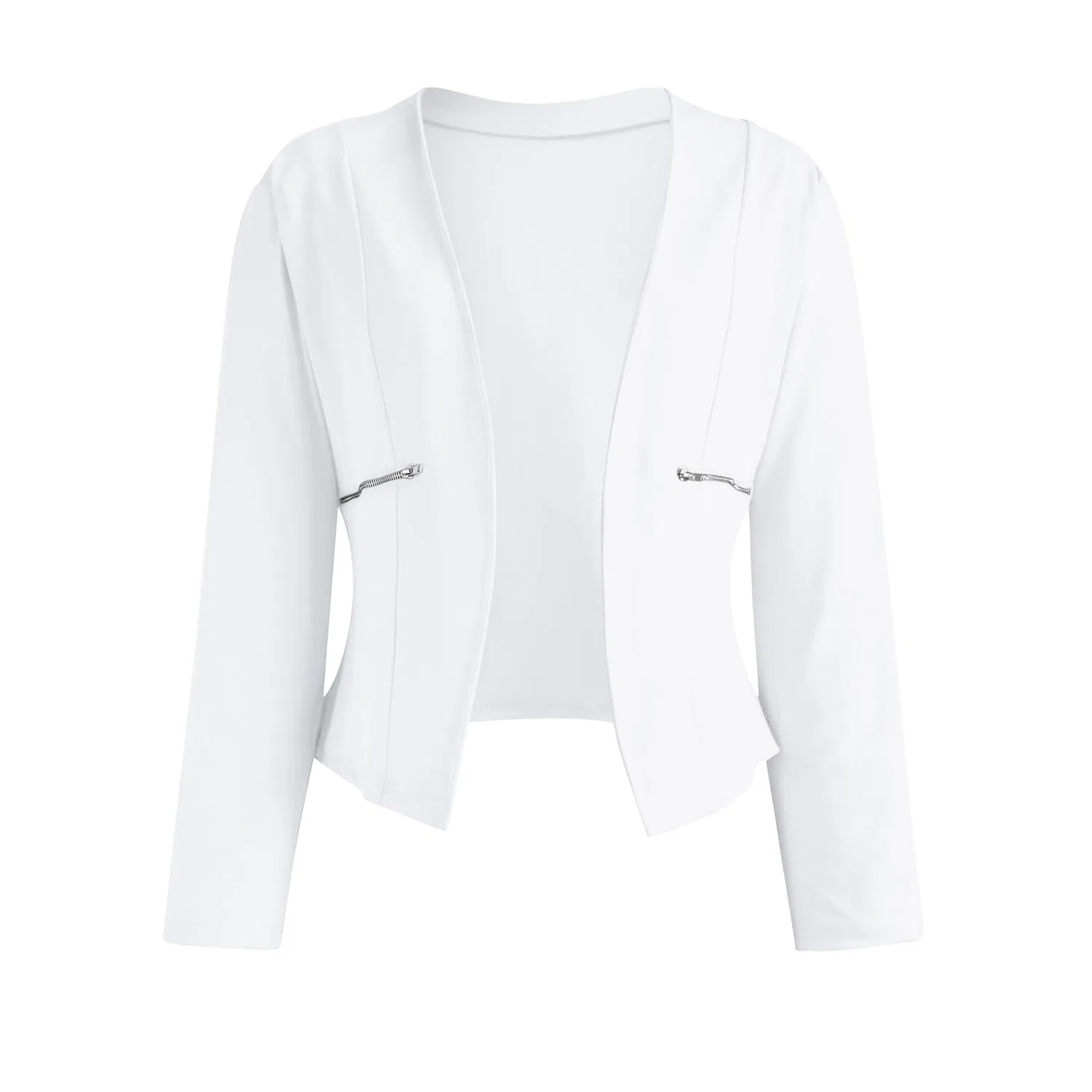 Женская куртка с молнией и карманами Donna Elegante, Bianco — фото 2