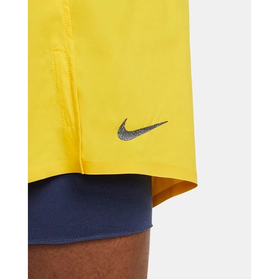 Спортивные шорты с подкладкой Nike Yoga 2 in 1 DN1520-743, Желтый — фото 4