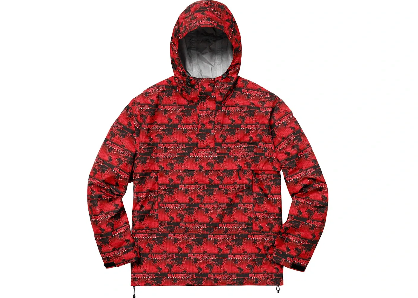 Мужская куртка с капюшоном Supreme World Famous Taped Seam Hooded Pullover, Red