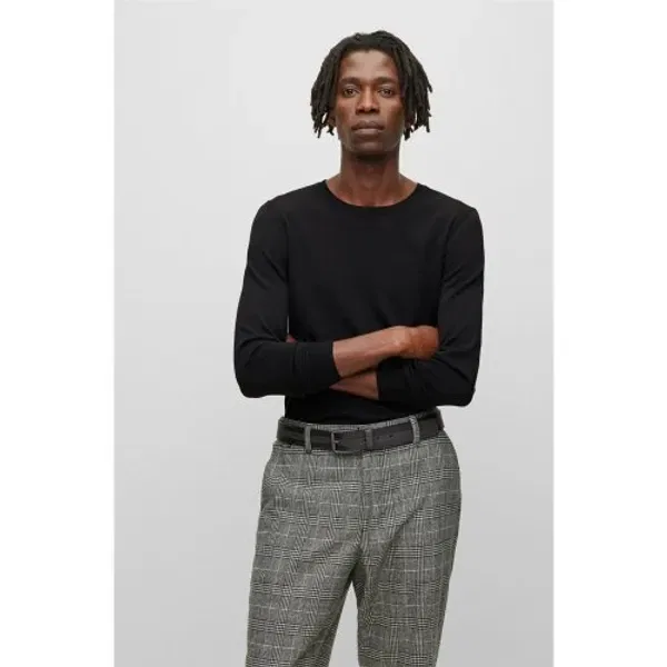 Свитер шерстяной, slim fit, Boss, черный