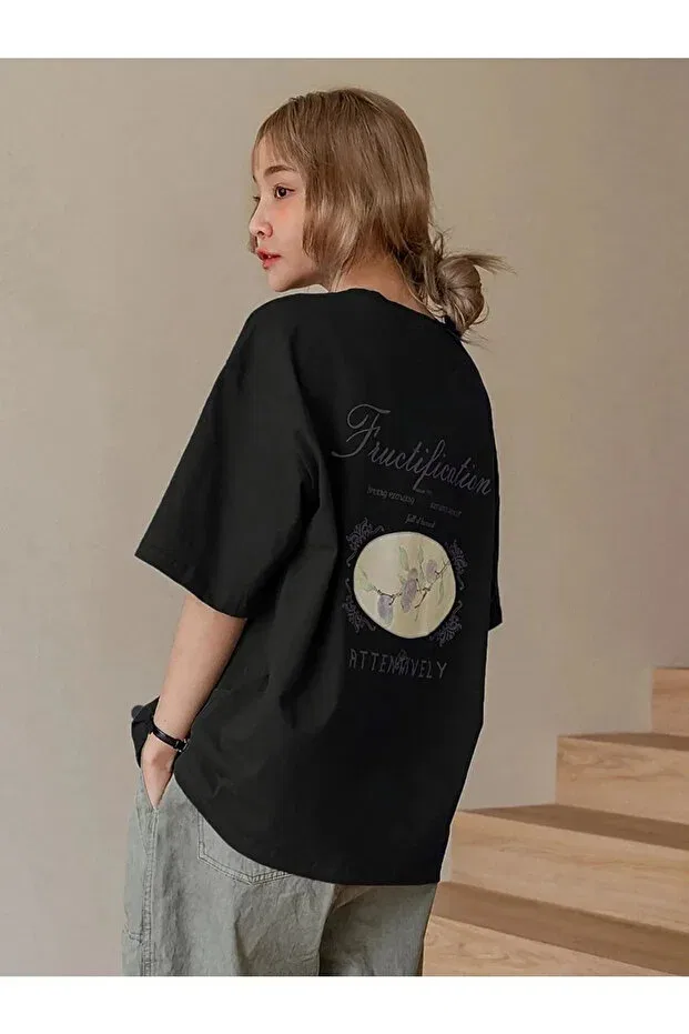 Детская футболка с принтом Unisex fructification printed t-shirt Baxia, Black