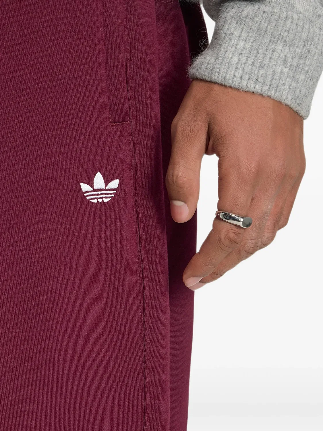 Спортивные штаны с вышитым логотипом Adidas, красный — фото 4