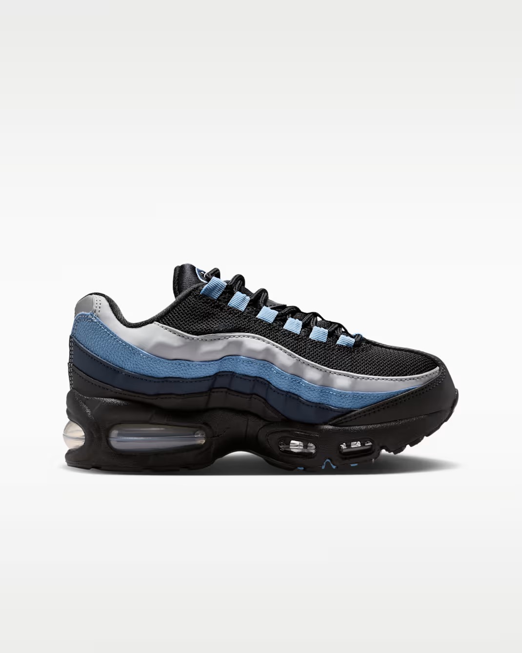 Кроссовки детские Nike Air Max 95 Big Bubble, серый/чёрный/голубой — фото 2