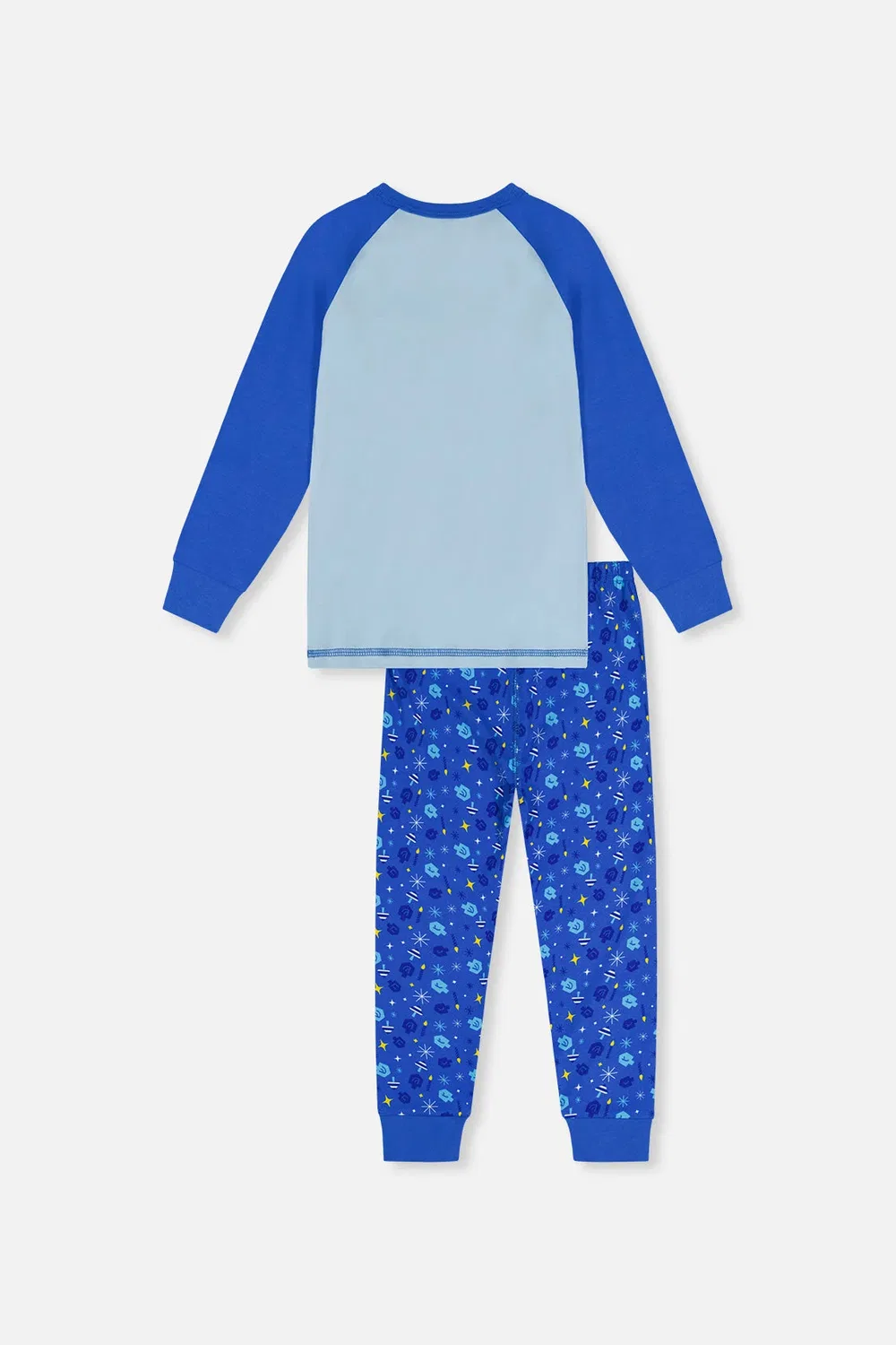 Детский комплект пижамы из органического хлопка с принтом Hanukkah Deux par Deux, Blue Printed Hanukkah — фото 2