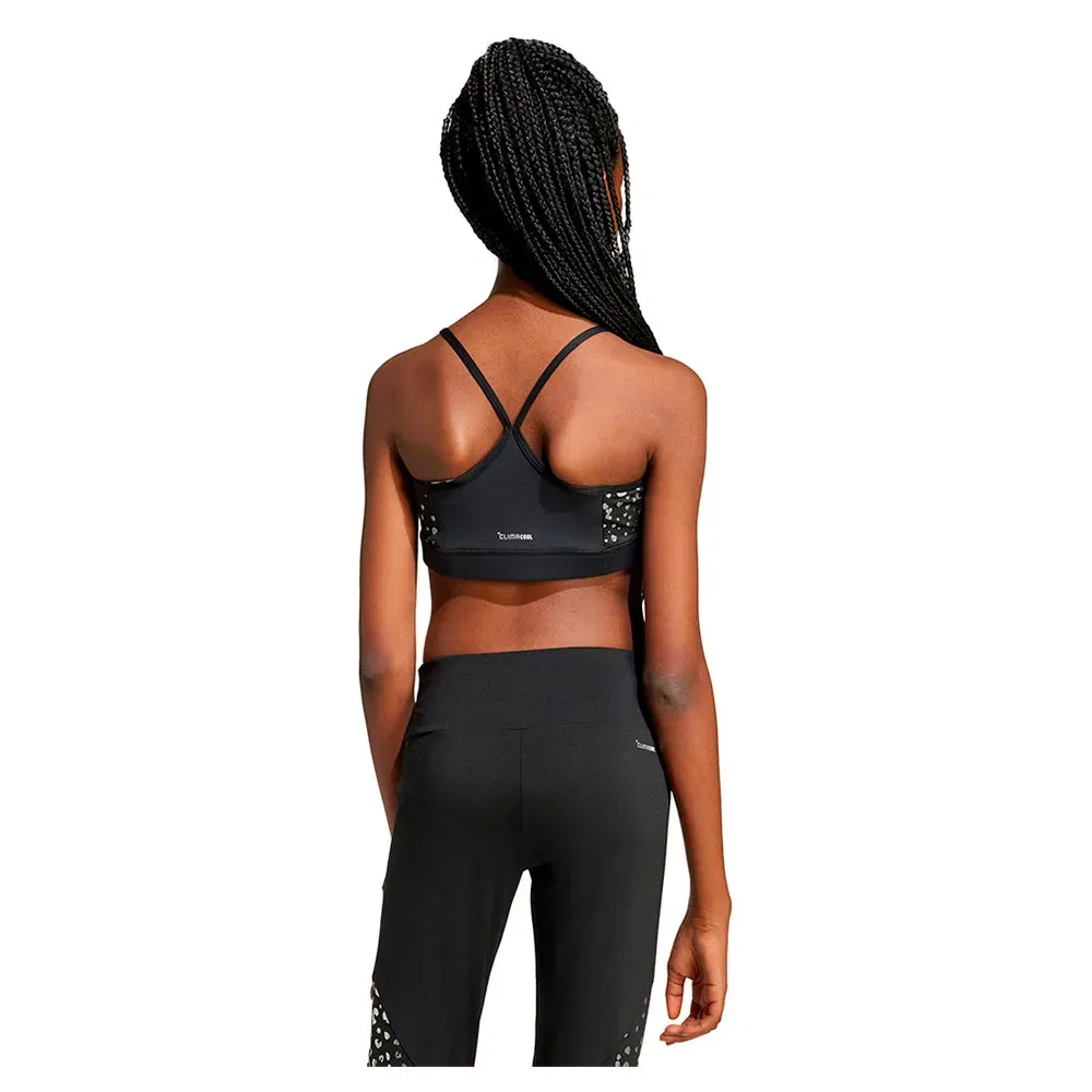 Спортивный бюстгальтер Train Essentials Glam Print Adidas, черный — фото 2