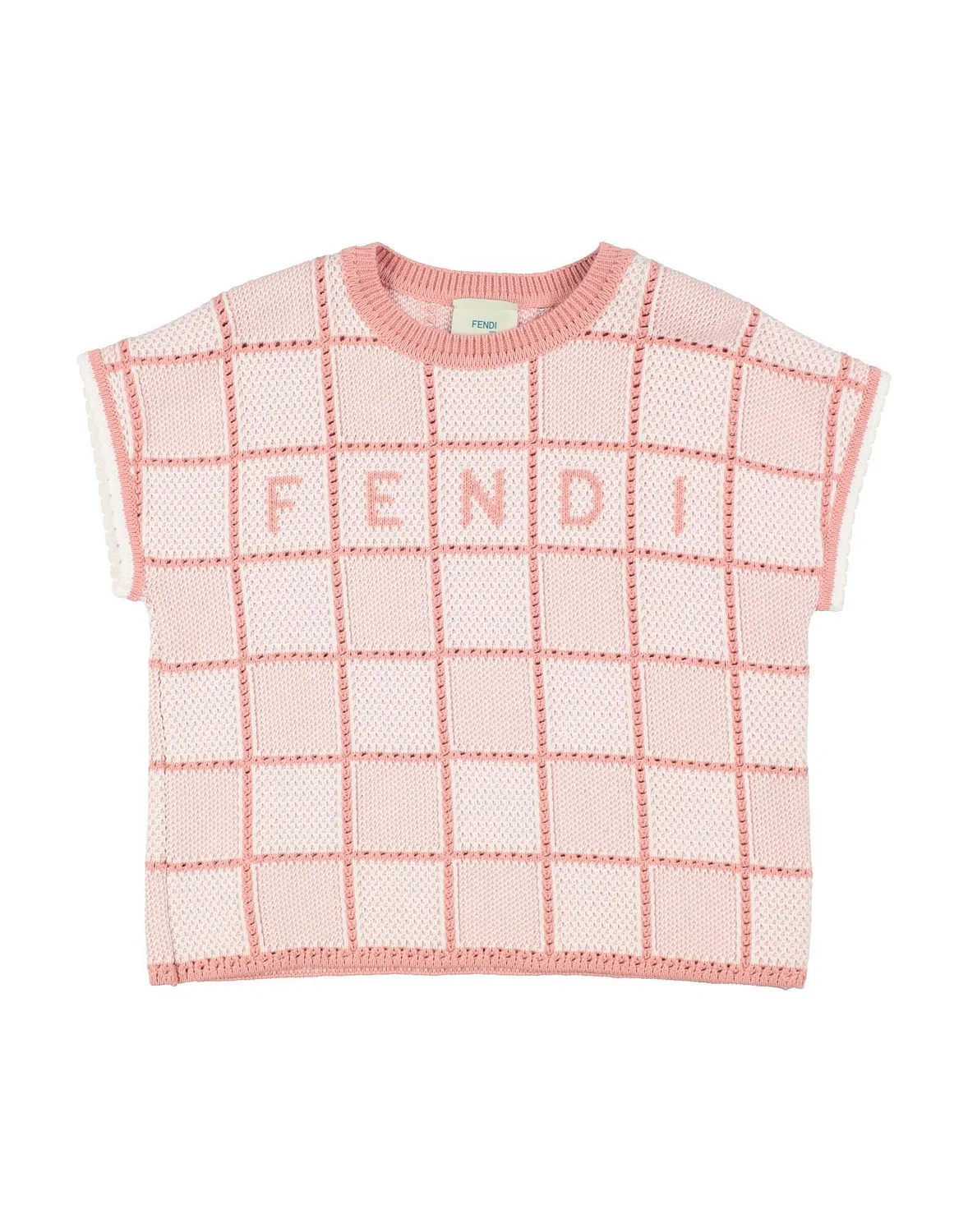 Детский свитер с интарсией Fendi, розовый