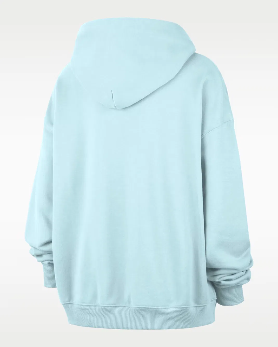 Women's Oversized French Terry Pullover Hoodie Portland Fire Nike, Glacier Blue/Black — фото 2