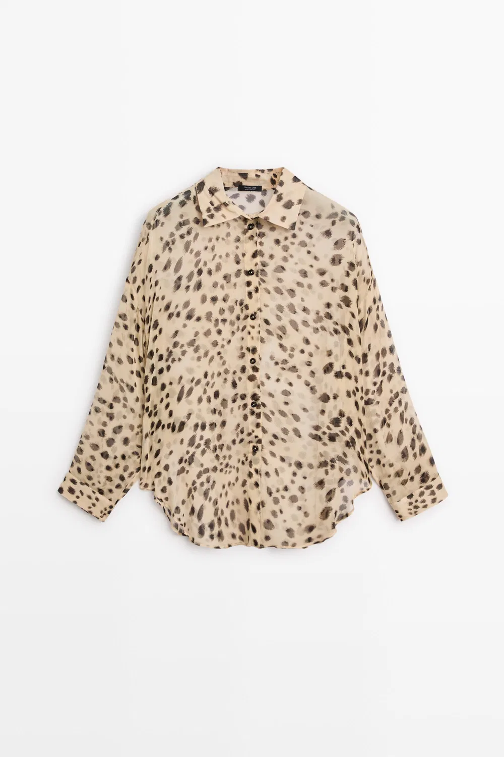 Рубашка Massimo Dutti Animal Print Flowing, песочно-коричневый — фото 2