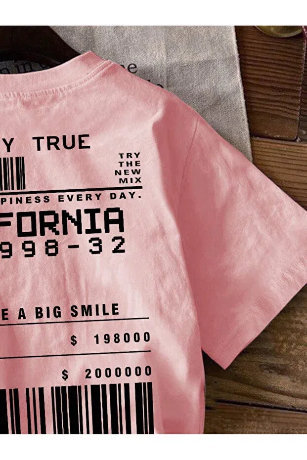 Детская футболка с принтом California Oversize Cotton T-Shirt Revasser, Pink — фото 4