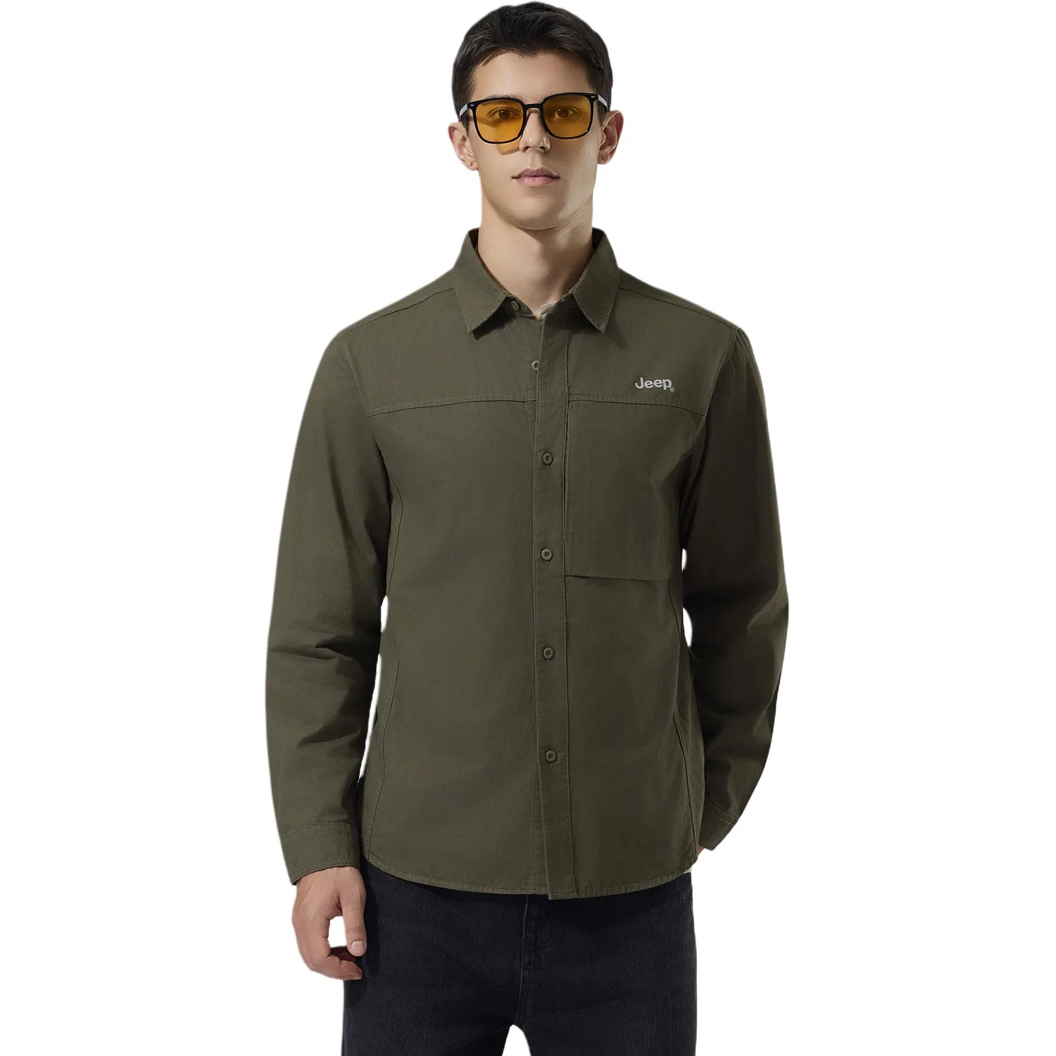 Детская рубашка с воротником прямого кроя Jeep Leisure Collection, Army Green