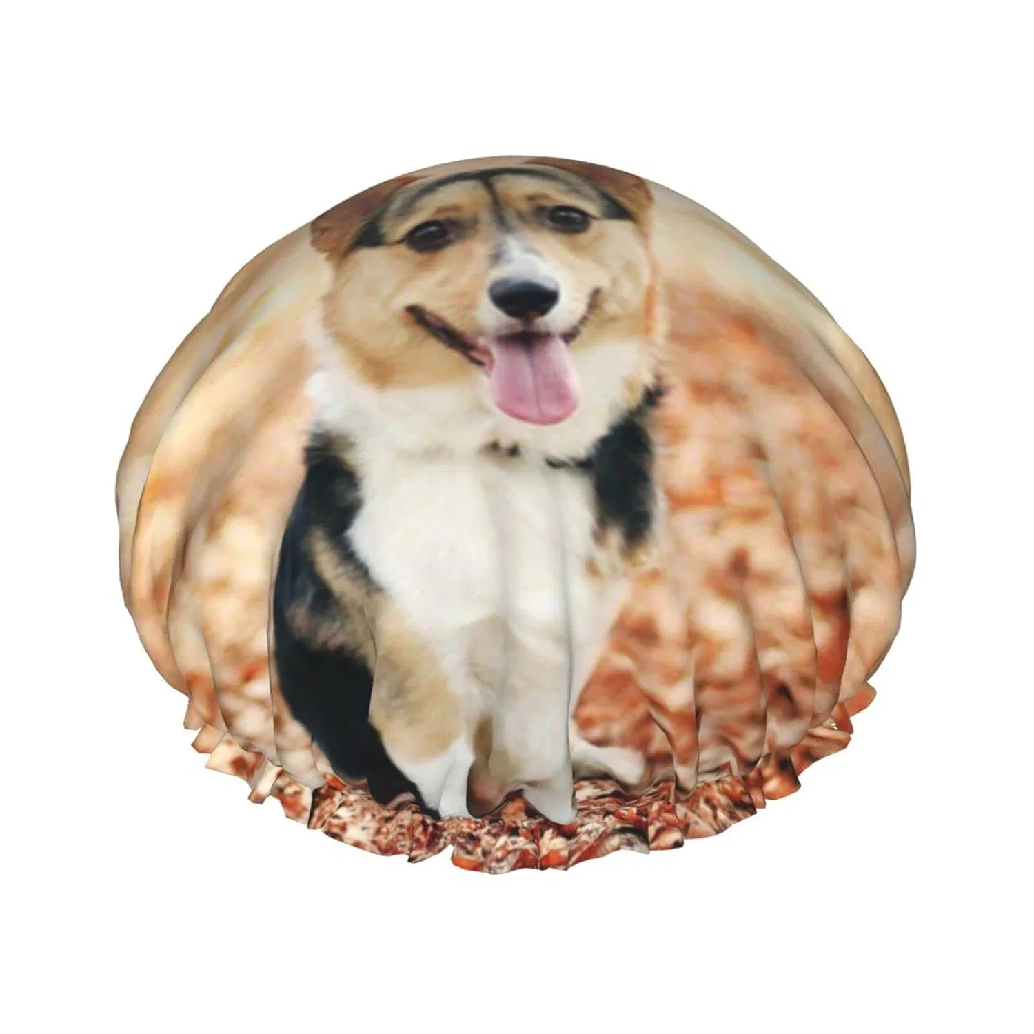 Двухслойная водонепроницаемая шапочка для душа Debou, Corgi Dog принт