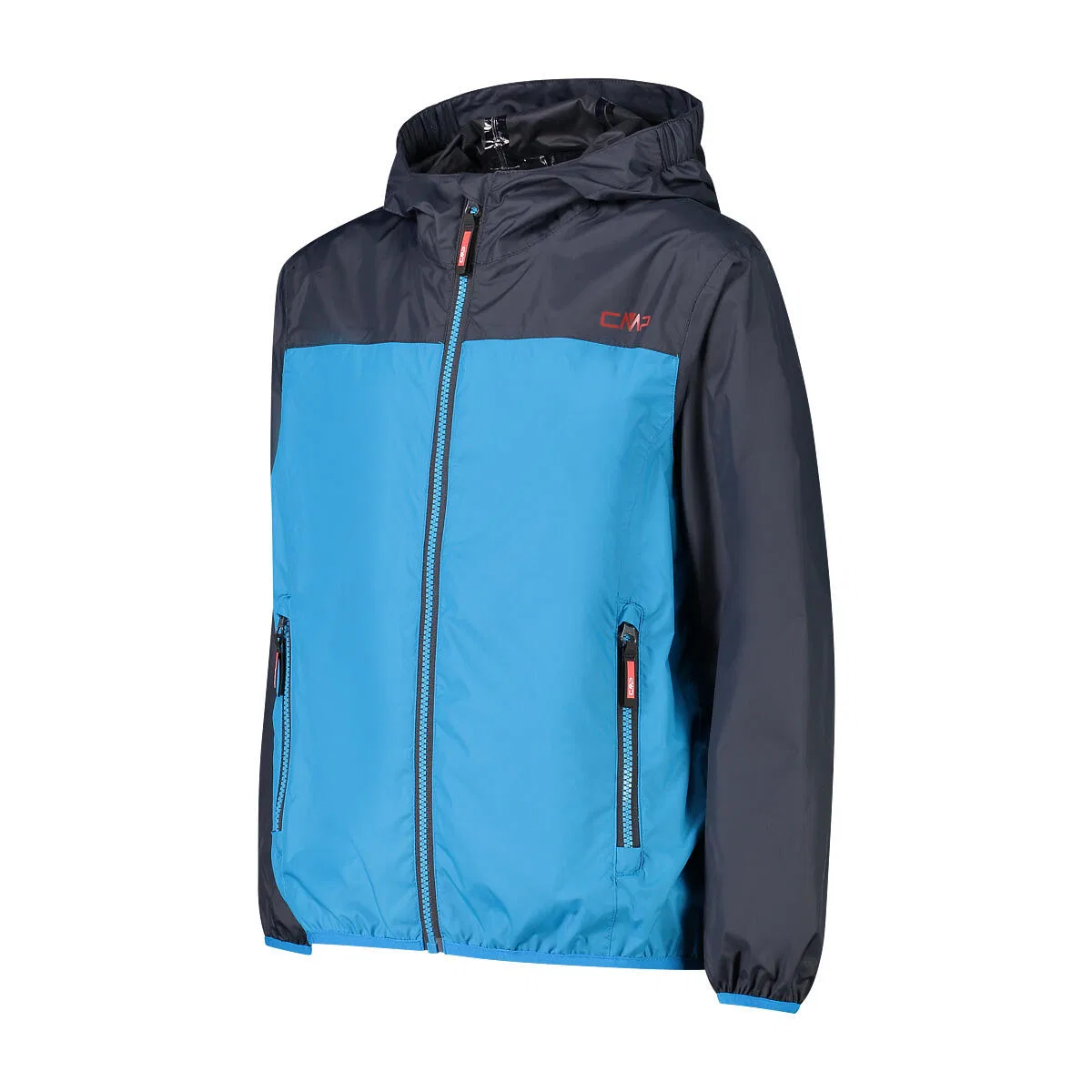 Детская дождевая куртка для мальчиков с капюшоном Kid Jacket Fix Hood Cmp, Konigsblau Schwarz — фото 2