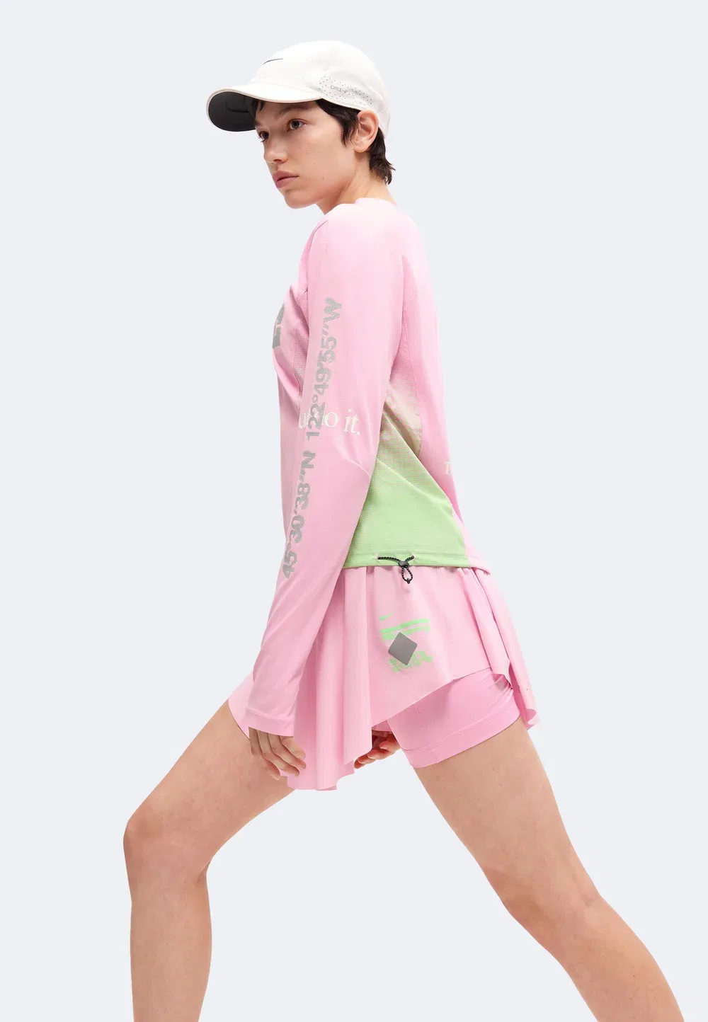 Swift - топ с длинными рукавами Nike Performance, Pink Rise/Illusion Green/Sail — фото 4
