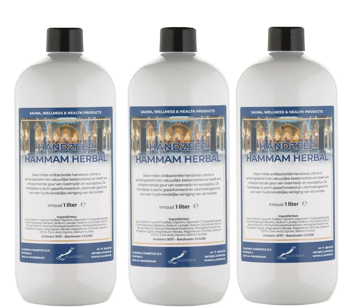 Жидкое мыло для рук Hammam Herbal, набор 3 шт, 1 л, Claudius