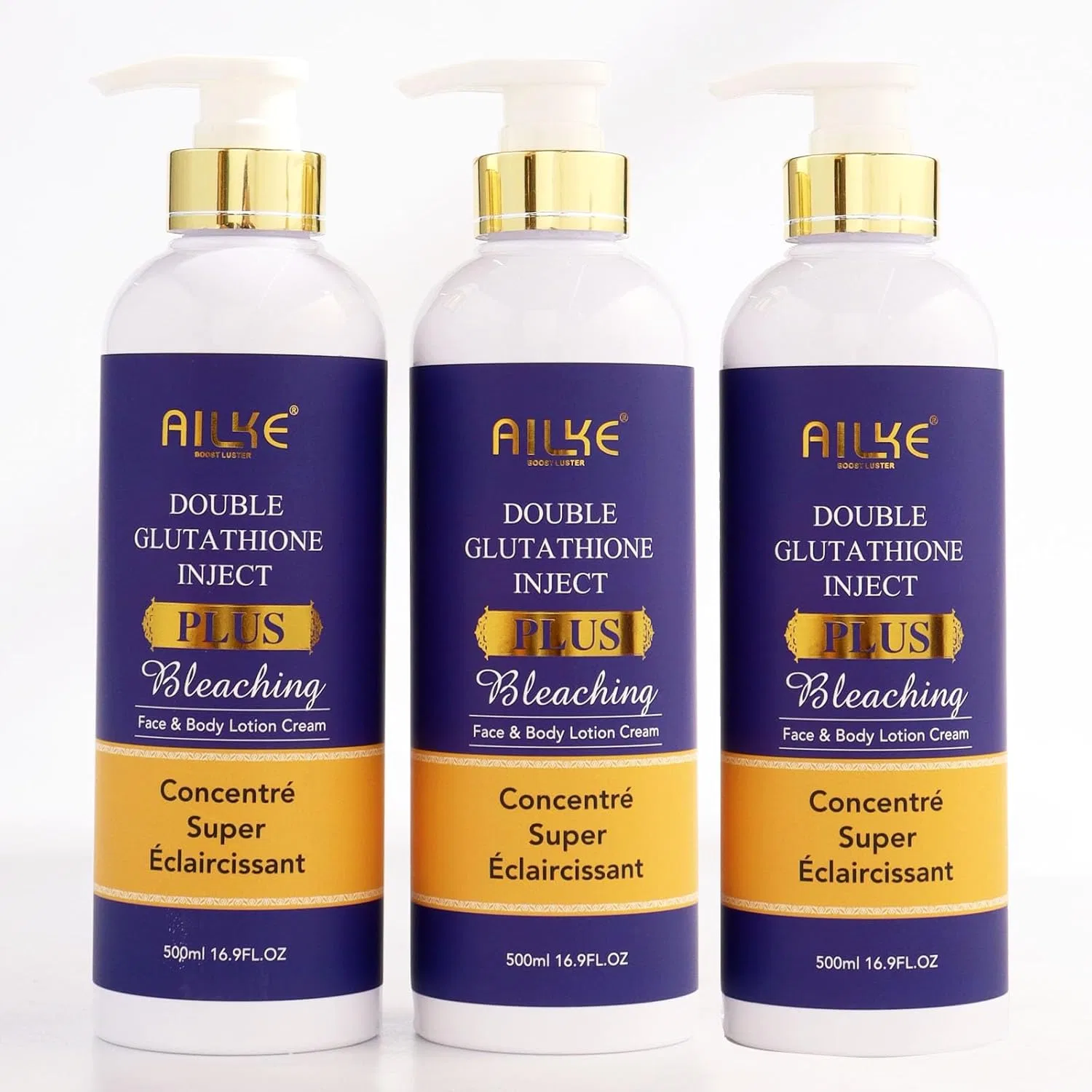 Лосьон для тела осветляющий AILKE Double Glutathione Plus Whitening, 3 шт. по 500 мл Ailke Boost Luster