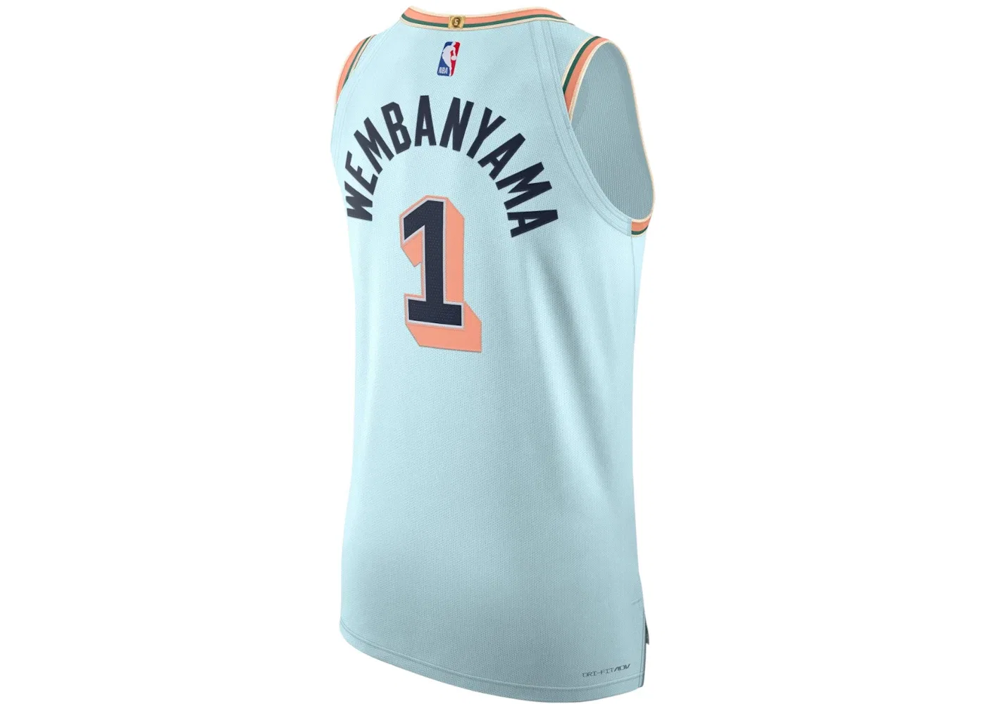 Мужская баскетбольная джерси Nike Victor Wembanyama, Light Blue — фото 2