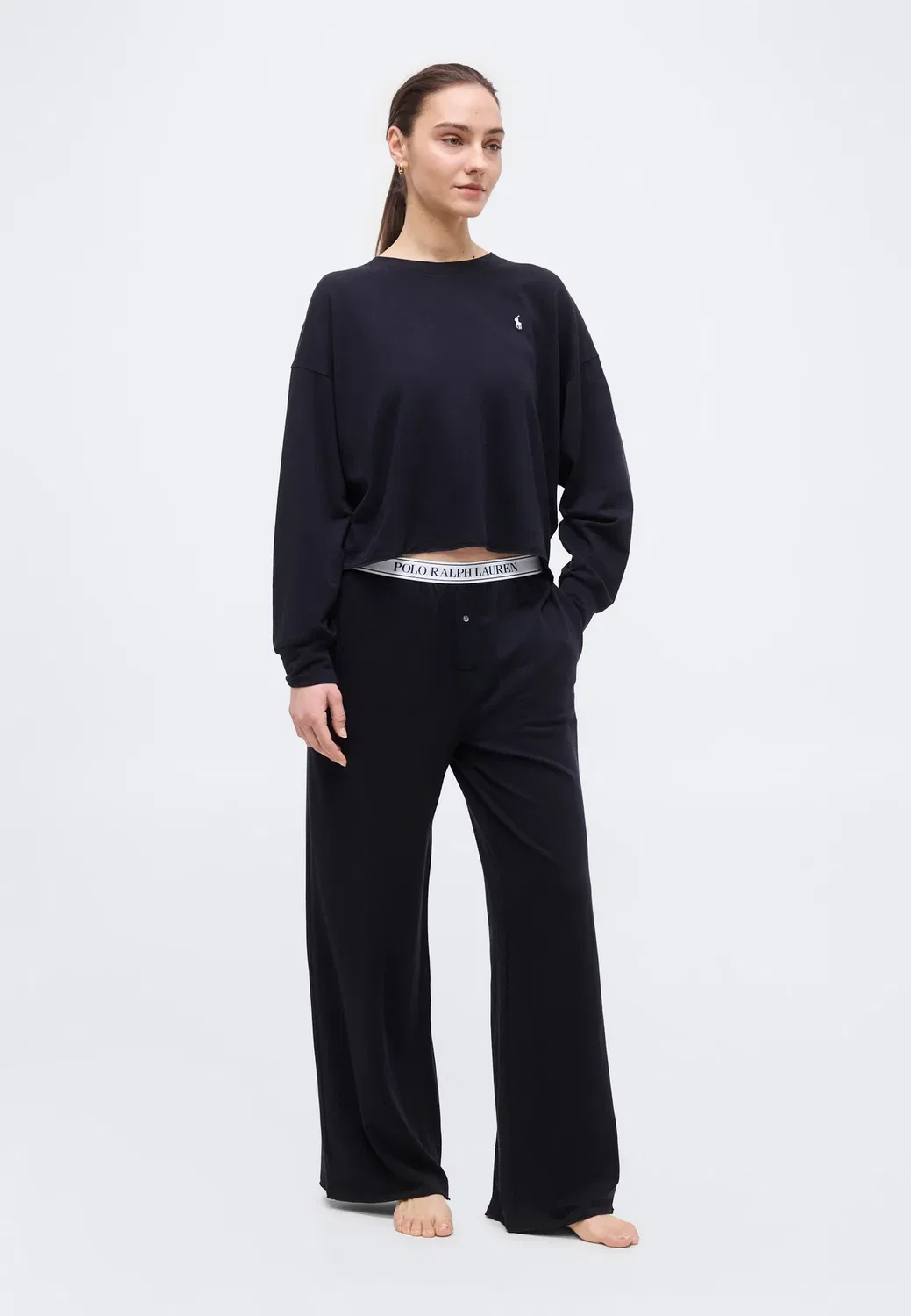 Комплект пижамы с широкими штанинами Polo Ralph Lauren, Black