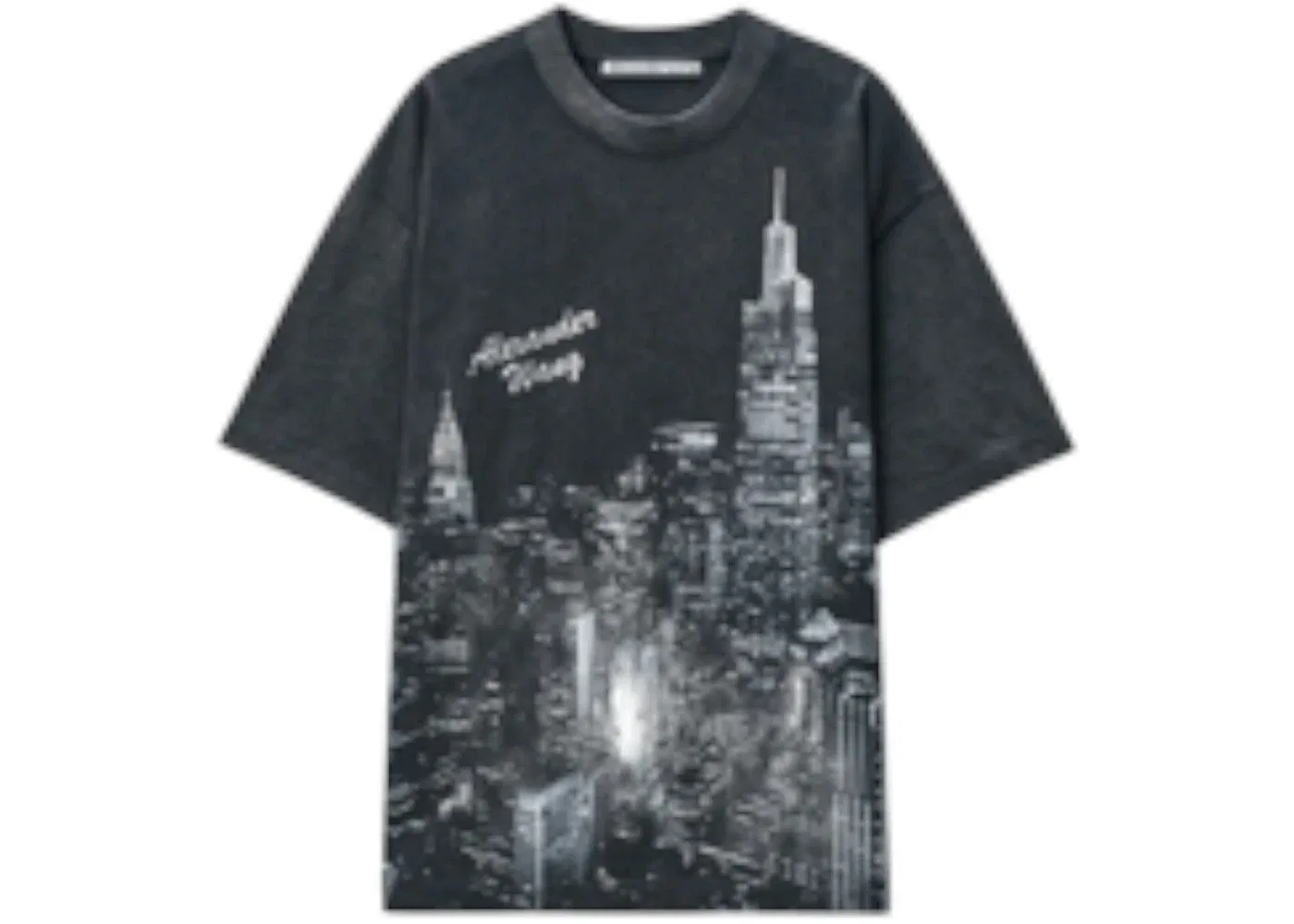 Унисекс футболка с коротким рукавом с принтом Alexander Wang, Washed Black