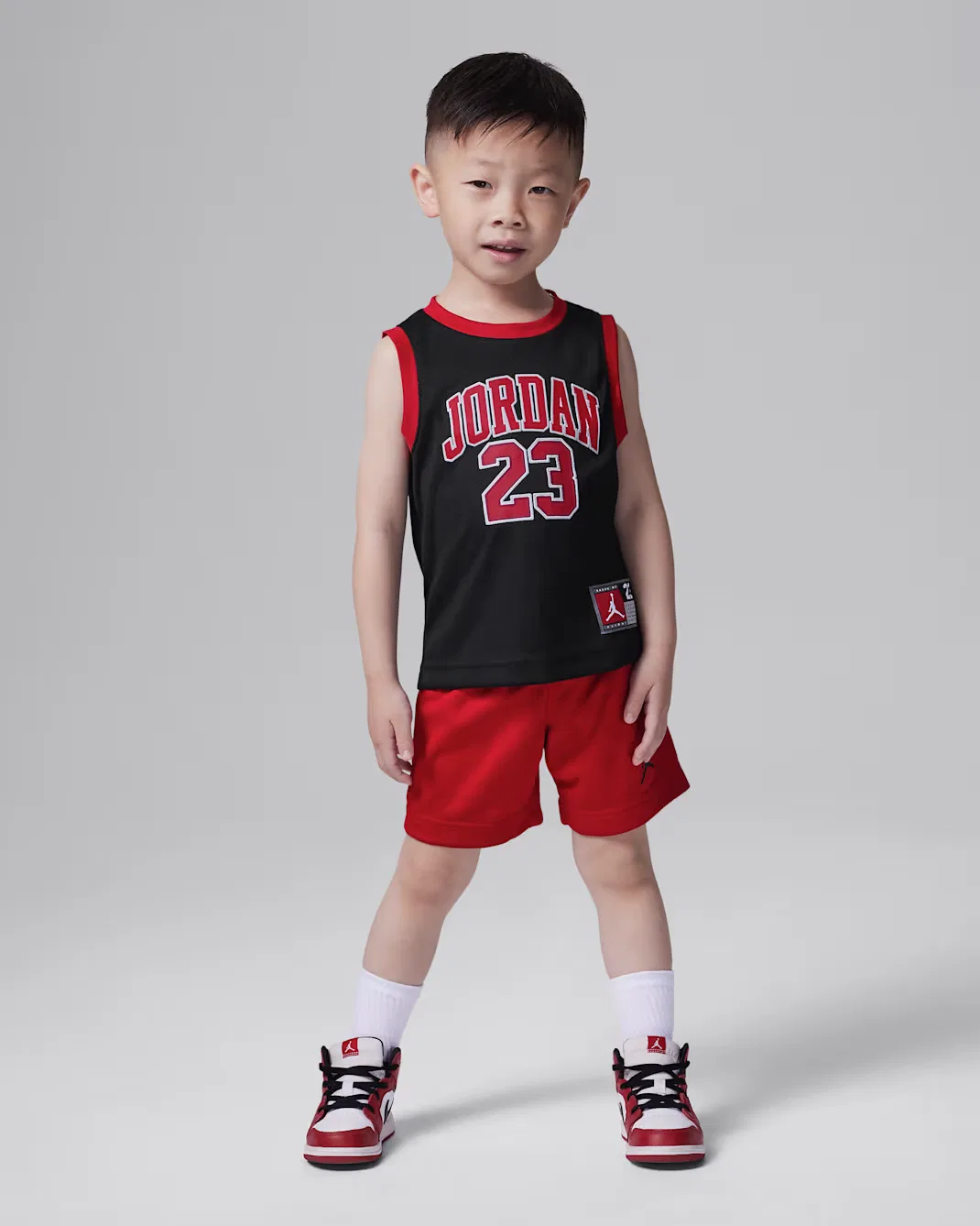 Детский комплект футболок Jordan 23, Black/Gym Red