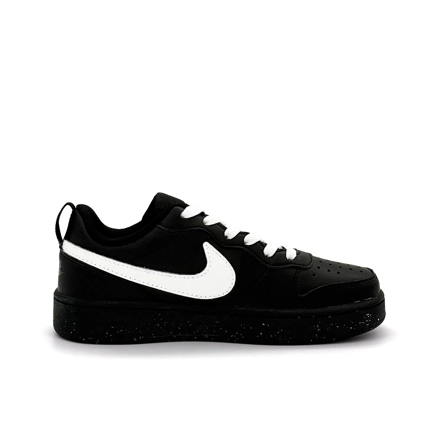 Кроссовки для скейтбординга детские Court Borough Jasminum Sambac Variegatum Leather Slip Resistant Low top Black White Nike — фото 3