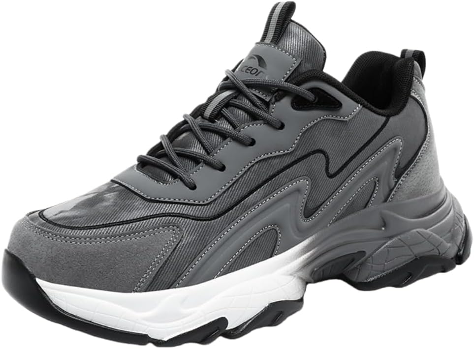 

Мужские кроссовки Hhhchpm с устойчивым шнуровкой, легкие повседневные спортивные обувь, молодежные беговые кроссовки, серый