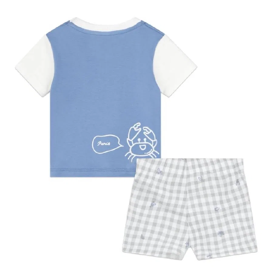 Комплект шорт и футболки с принтом Kids All-Over Graphic Print Shorts Set Kenzo, Blue — фото 2