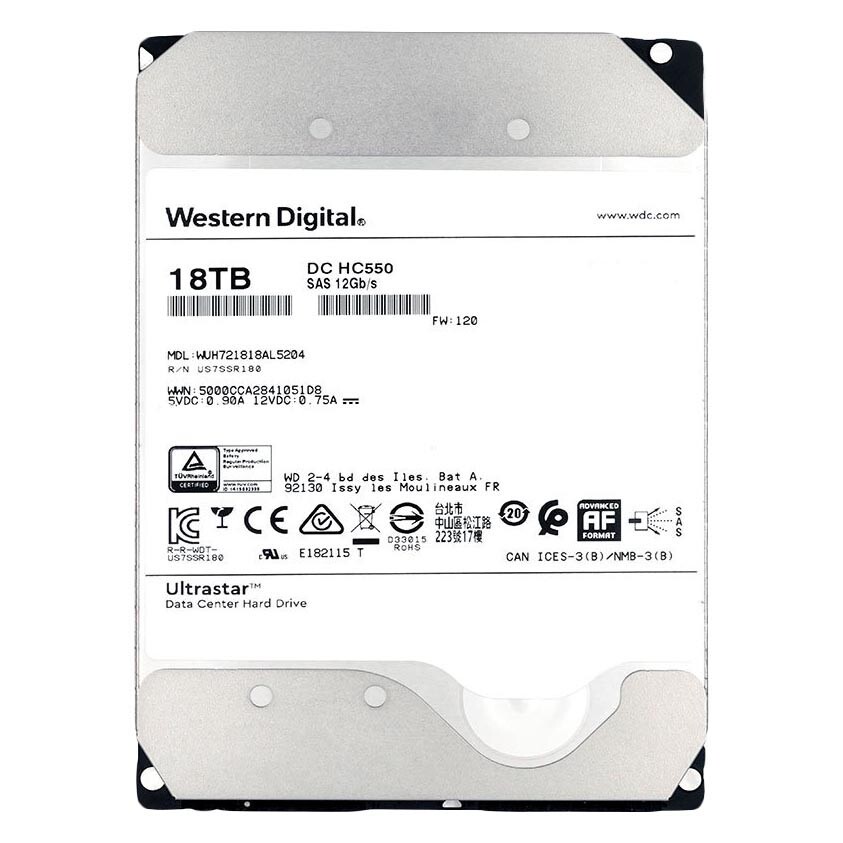 

Внутренний жесткий диск Western Digital Ultrastar DC HC550, WUH721818AL5204, 18Тб