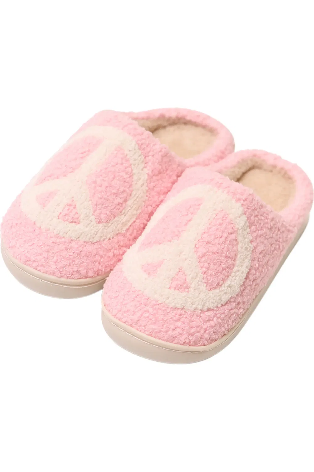 Детские тапочки с символом мира Malibu Sugar, розовый и белый