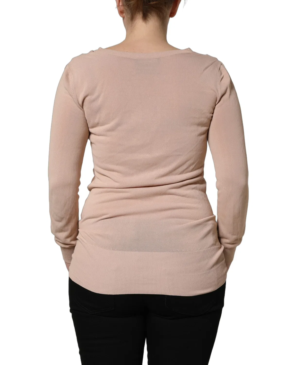 Женский кардиган с завязкой на груди Beige Ribbed V-neck Front Tie Dolce & Gabbana, Beige