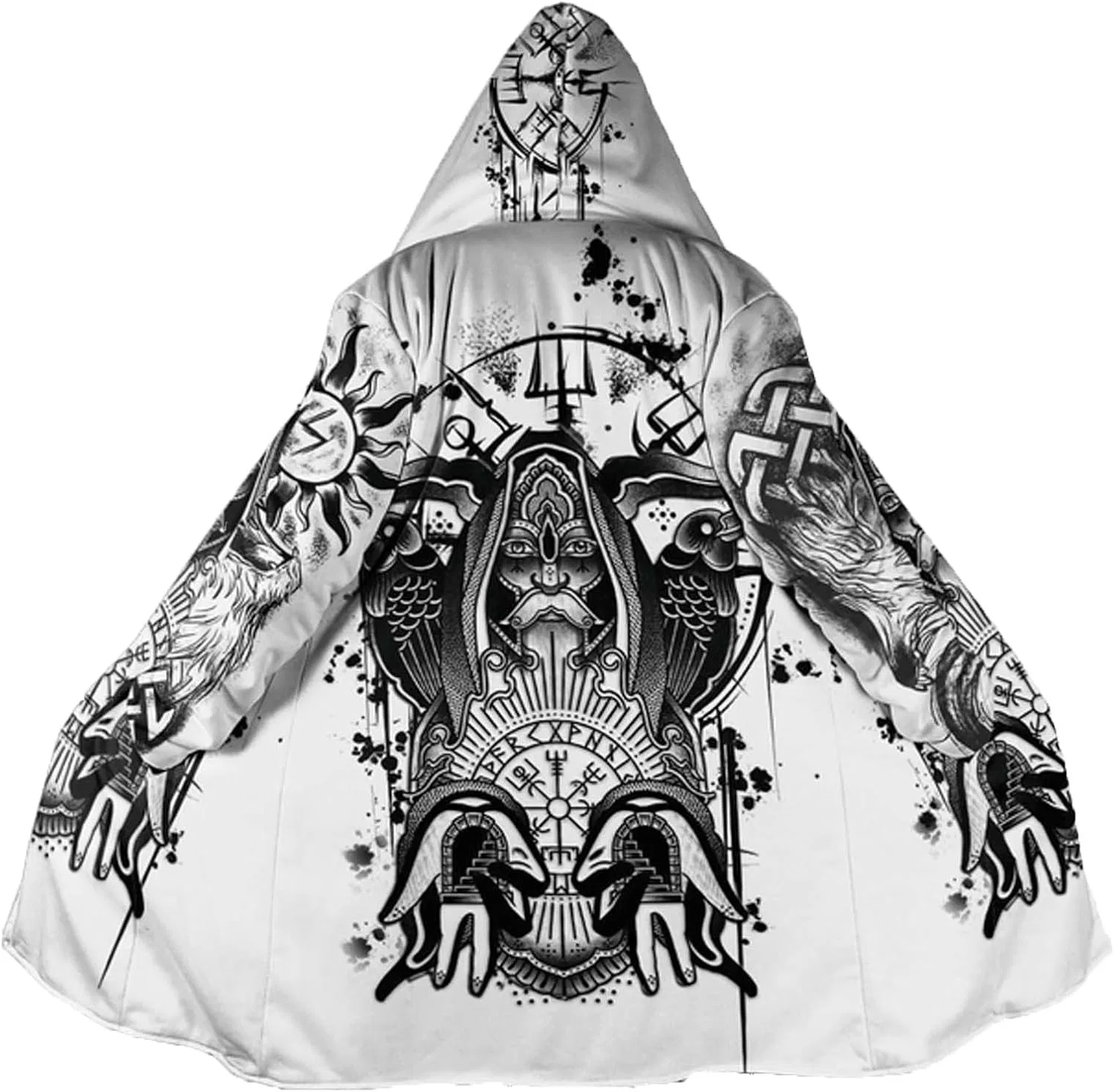 Женское пальто с капюшоном, с 3D-принтом, Viking Odin God, Odin