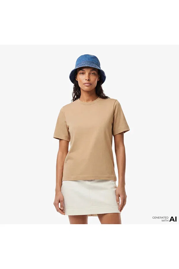 Футболка Lacoste Cream с принтом