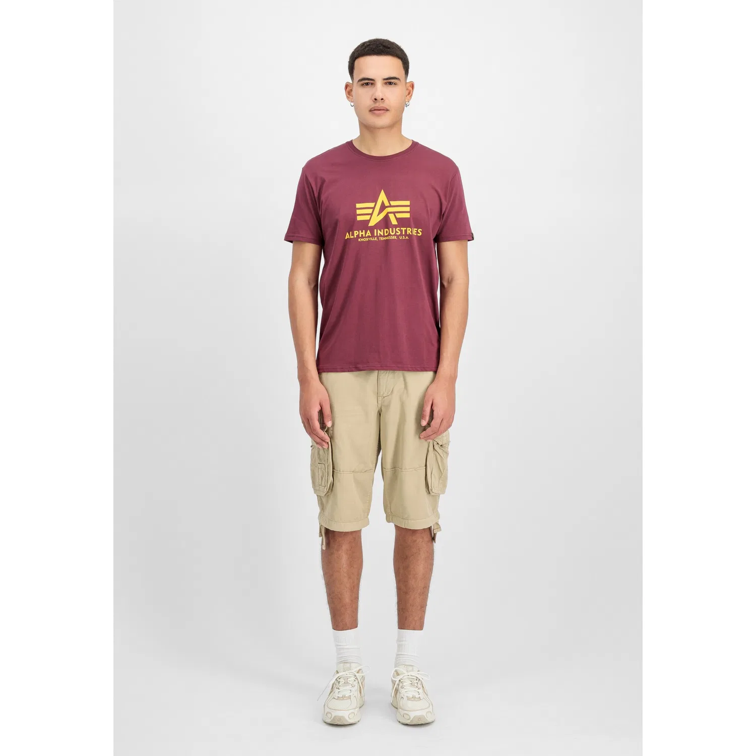 Детская футболка с принтом Alpha Industries, Burgundy — фото 3