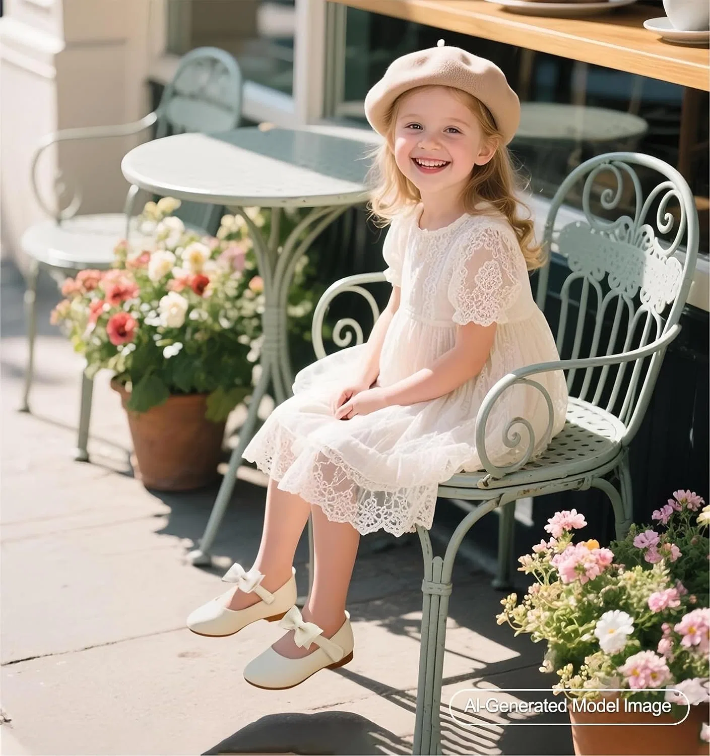 Детские туфли Мэри Джейн для девочек PHIRAMIN, Fashionable Bowknot Ivory White — фото 2