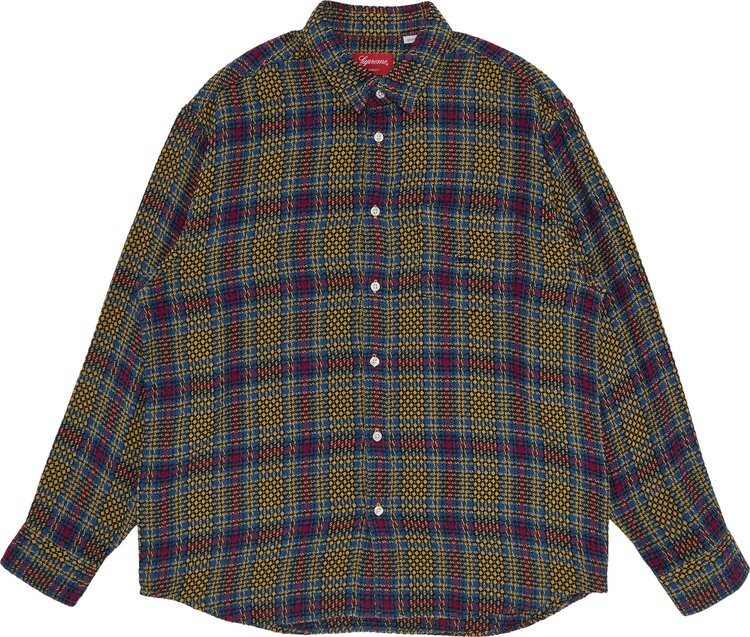 

Рубашка Supreme Basket Weave Plaid Shirt 'Yellow', желтый