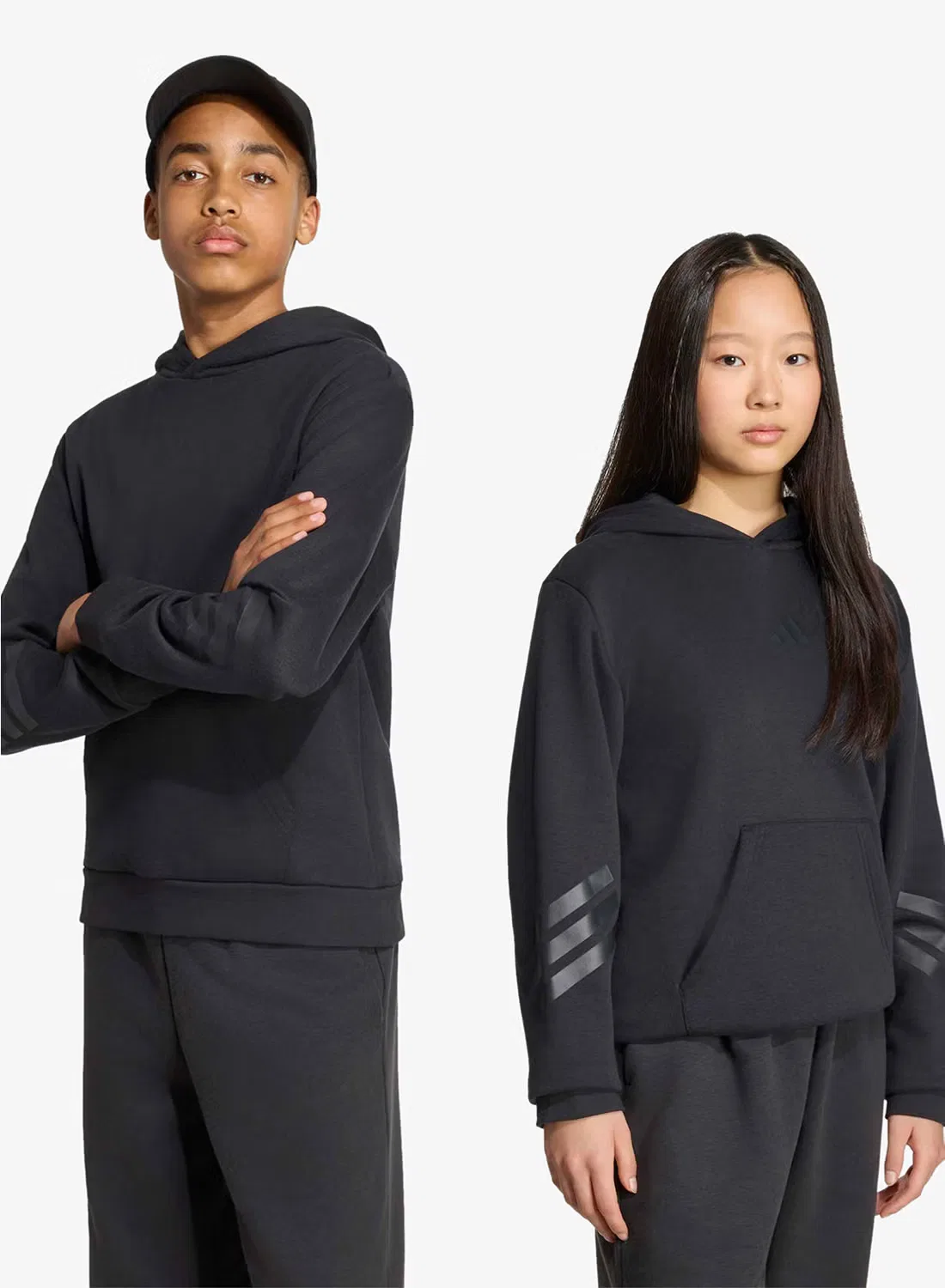 Худи оверсайз с принтом Future Icons 3-Stripes Adidas, черный