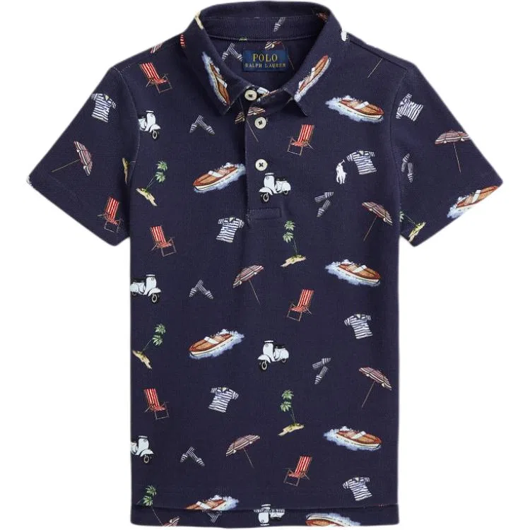 Детское поло с принтом Green Purple Fashion Style Print Polo Ralph Lauren