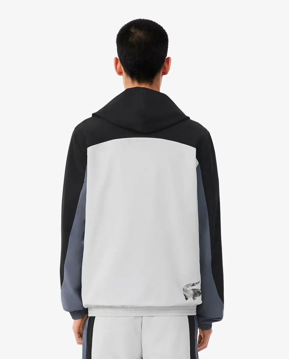 Мужская спортивная куртка с цветовыми блоками Lacoste, Gris — фото 2