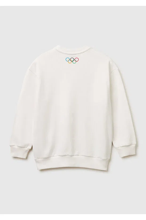 Детские свитшот для мальчиков с принтом United Colors Of Benetton, White — фото 2
