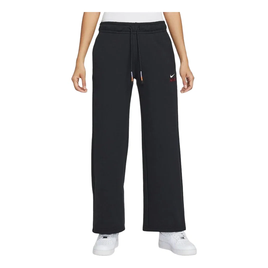 Женские брюки NSW LNY Fleece Wide Leg Pants 'Black' Nike, черный — фото 3