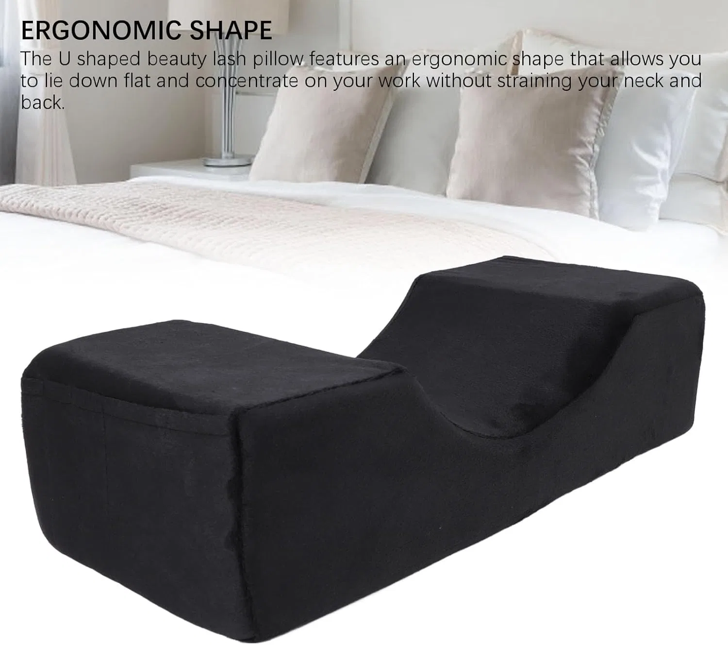 Подушка для ресниц Memory Foam, 50x20x12 см, Black Generic — фото 2