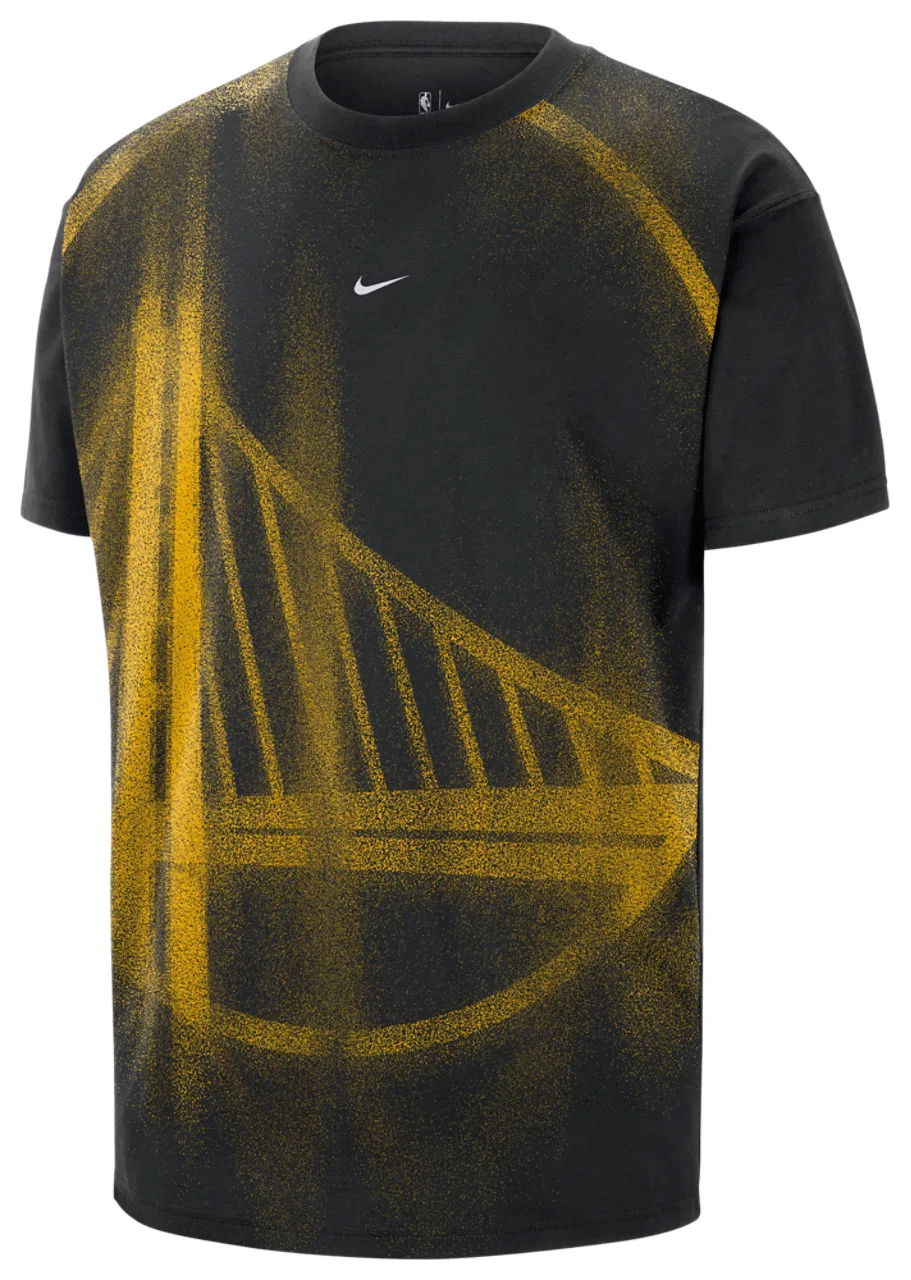 Мужская футболка из хлопка средней плотности Warriors Icon Nike, черный
