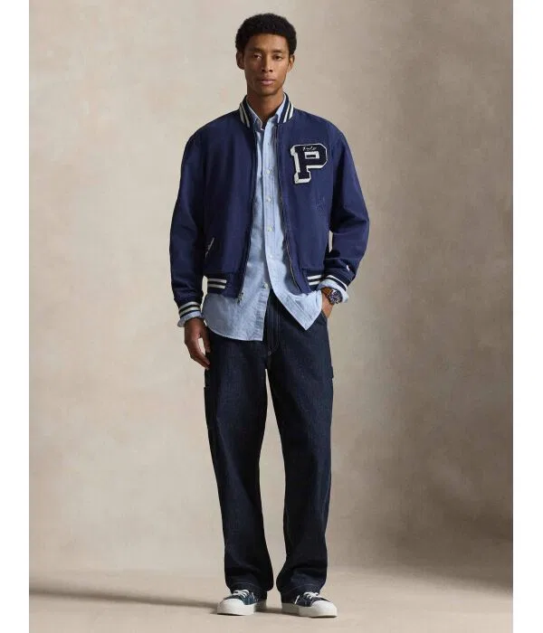 Мужская куртка-бомбер хлопковая Polo Ralph Lauren, Blu Marino — фото 2