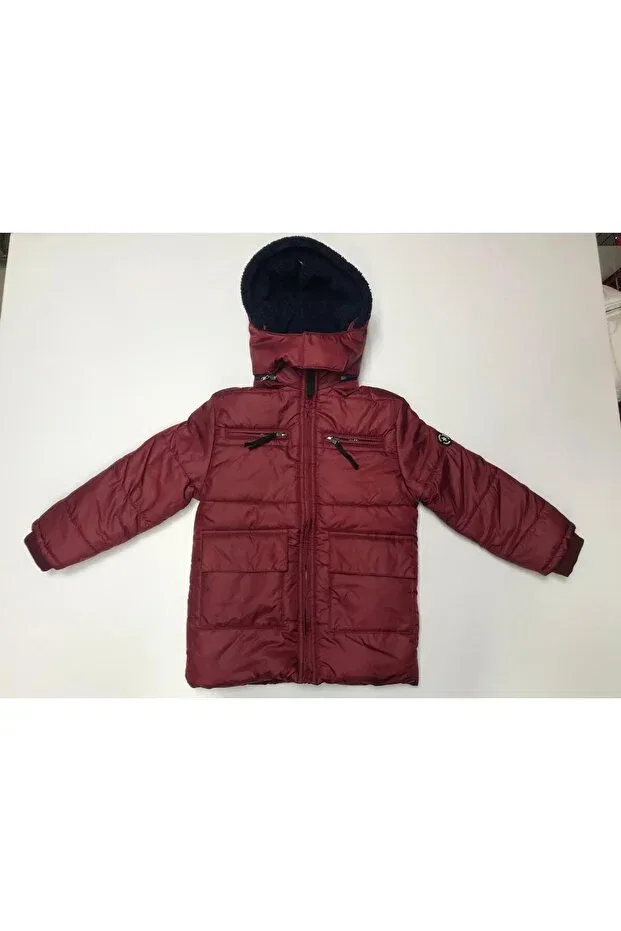 Детское пальто для девочек с капюшоном Baby Slon Kids Clup, Burgundy
