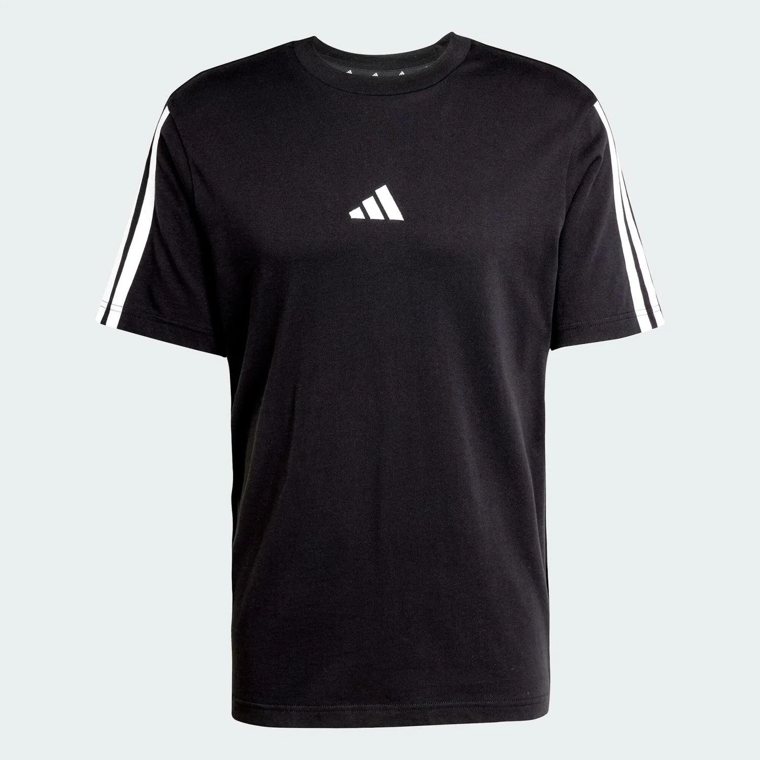 Мужская футболка с принтом Essentials 3-Streifen Single Jersey T-Shirt Adidas, Schwarz Weiss Schwarz