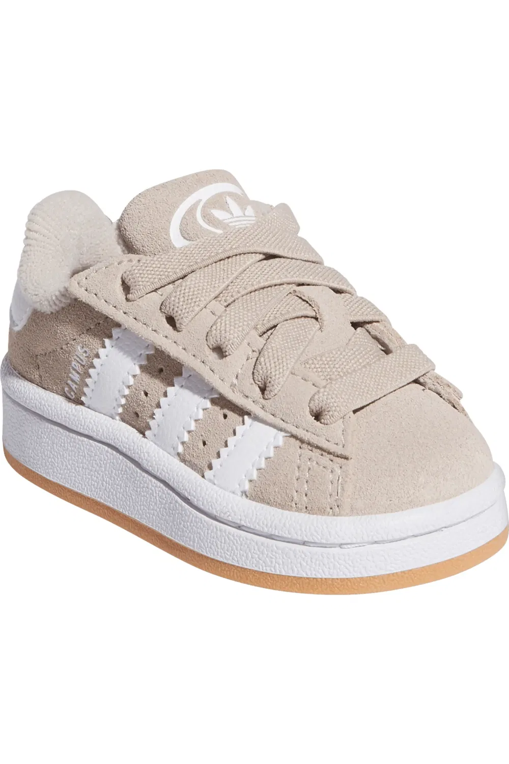 Кроссовки детские с зубчатыми полосками Campus 00s adidas, Wonder Beige/White/Gum